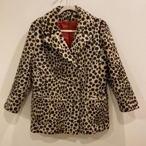 Vintage Leopard Faux Fur Coat Animal Print